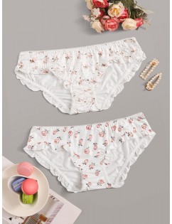 2pack Floral Print Panty Set