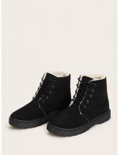 Lace Up Faux Fur Lined Boots