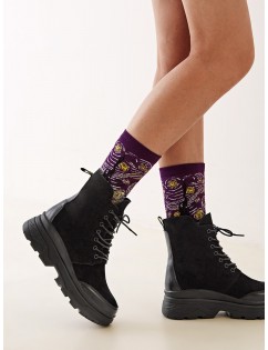 Lace-up Flat Chunky Sole Combat Boots