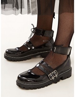 Double Buckle Ankle Strap Flats