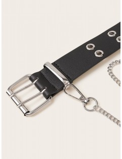 Chain Decor Buckle Belt